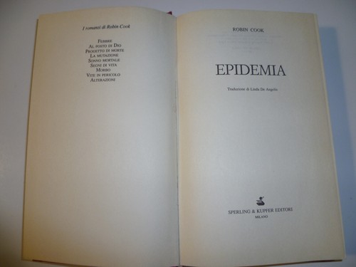 Epidemia robin cook - epidemia, sperling