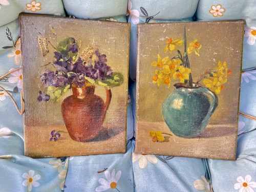 Due oli vintage tela - vintage,