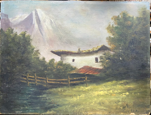 Dipinto olio baita - dipinto,