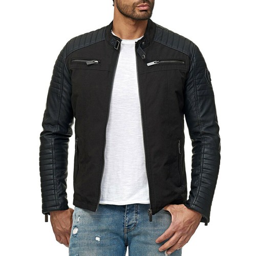 Giacca pelle biker uomo