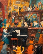Gatti colorati in piano bar -