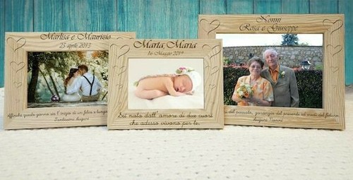 Cornice portafoto legno con - portafoto,