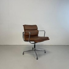 SEDIA VINTAGE EAMES HERMAN MILLER MARRONE CHIARO PELLE DI CAMMELLO IMBOTTITURA MORBIDA GRUPPO #4238e