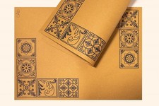 500 TOVAGLIETTA AMERICANA 30X40 CARTA PAGLIA MAIOLICHE SOTTOFRITTI AVANA BEIGE