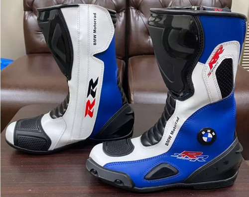 Men leather motorcycle boots - leather,