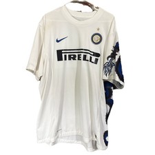 Maglia Nike Inter Milan 2010-2011 Autentica Away Kit Taglia 2XL Drago Bianco Blu