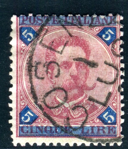 Italia 1891 timbrato - 1891, 5lire
