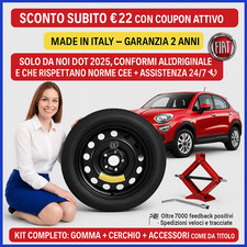 💥 Kit Ruotino di Scorta 17" per Fiat 500X 5Fori con Cric DOT2025 Emergenza 💥
