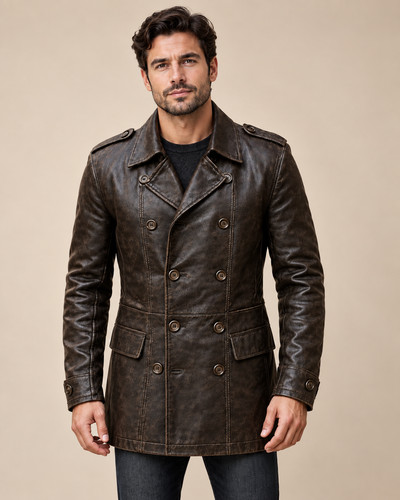 Trench coat uomo nero