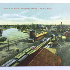 Cartolina antica vista fiume e