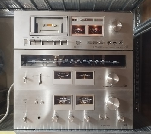 Set hifi pioneer silver - hifi, face"