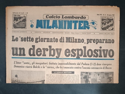 Giornale milaninter calcio - giornale,