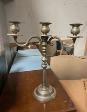 Candelabro Vintage in Acciaio | Antico Portacandele 3 Fiamme | Retrò Anni 70