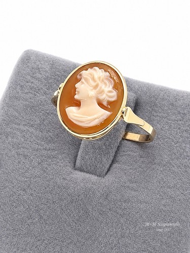 Anello oro giallo 14kt cammeo - oro,