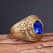 Anello vintage blu zirconi