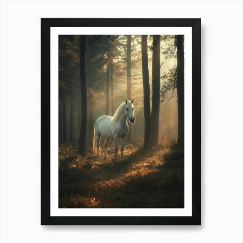 Cavallo bianco nel - , bosco
