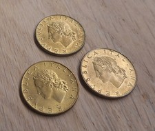 LIRE 20 del 1957 GAMBO STRETTO