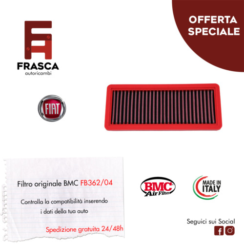 Filtro aria sportivo bmc - aria, fiat