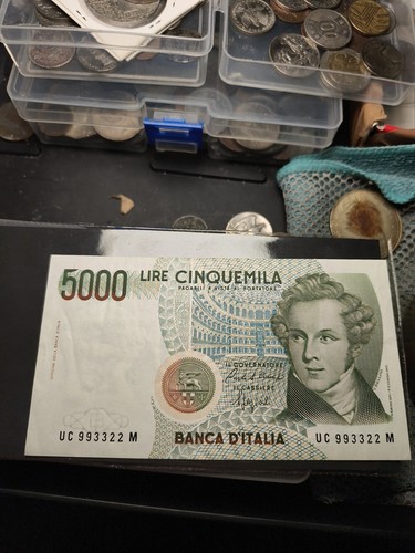 Rara italia 5000 lire - italia, bellini