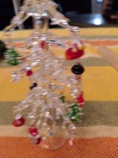 Piccolo Alberello Di Natale H17  Di Fabbricazione Murano Con Vari Pendagli Tutto