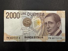 Banconota Italia 2.000 Lire (Marconi) Vintage 1990-1992