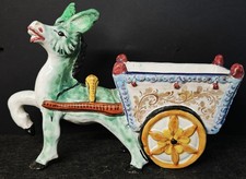 Asino con Carretto- Ceramiche Artistiche Cava – Scultura vintage Anni ’60