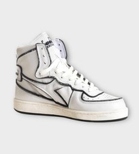 Sneakers unisex Diadora Heritage Mi Basket Frame Used – bianche in pelle effetto