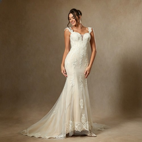 Abiti sposa sirena con - sirena,