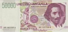 Banconota  Cinquantamila  lire