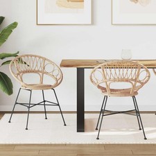 Sedia da pranzo 2 pcs Rattan e Ferro rotonda Sedute Moderne ergonomica vidaXL