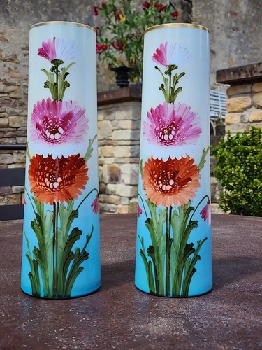 Paire vase 1900 opaline - paire, en