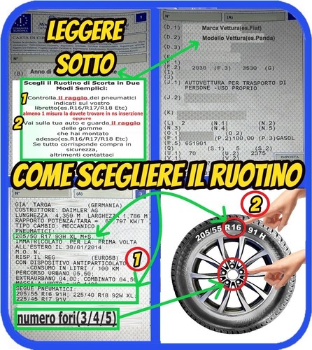 Ruotino scorta 5fori misura - ruotino, di