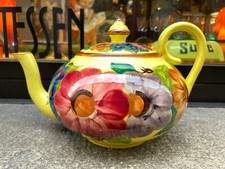 GALVANI Pordenone vecchia TEIERA CERAMICA gialla fiori millefiori