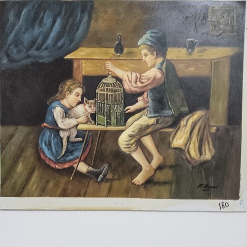 Quadro scena bambini dipinto - quadro,
