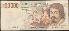 100000 LIRE CARAVAGGIO 1º