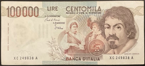 100000 lire caravaggio - 100000,