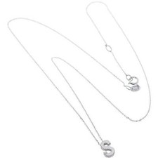 Collana Bliss Joy Letter S 20090552 Necklace Oro Bianco 9 Kt Diamante