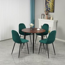 Set tavolo da pranzo rotondo 4 posti sedie velluto cucina moderna soggiorno