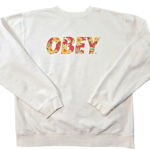 Obey felpa uomo bianco - m,