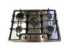 Piano Cottura 5 Fuochi  70 Cm Valvolato Inox e Ghisa Acciao Gas Gpl