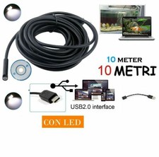 Endoscopio USB Telecamera Ispezione Flessibile a Led 10 Metri Impermeabile Sonda