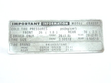 HONDA ADESIVO AVVERTENZA