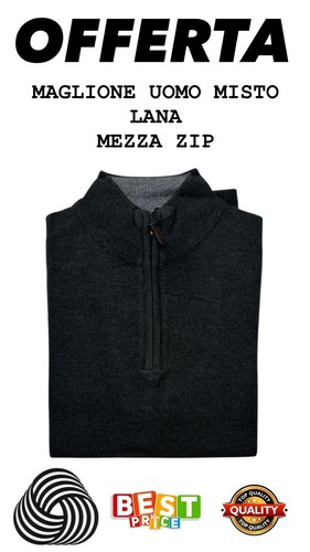 Maglia uomo mezza zip pullover - mezza,