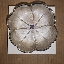 Argenesi piattino quadrifoglio sabbia argento 999 diametro 15cm nuovo scatola
