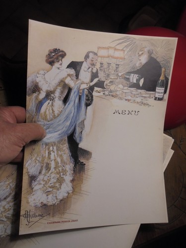 Menu champagne perrier jouet - menu,