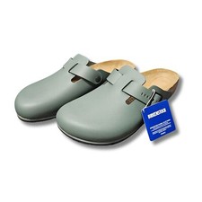 Pantofole da uomo Birkenstock Boston zoccoli verdi in pelle taglia 44 stretta