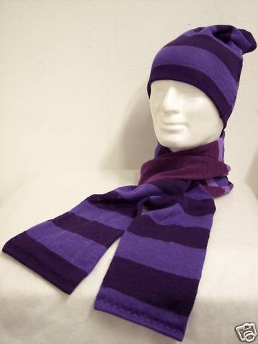 Cappello lungo sciarpa righe - cappello,