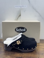Scholl  Pescura Robin  Zoccolo Donna Suede Nero Casual Clogs 37