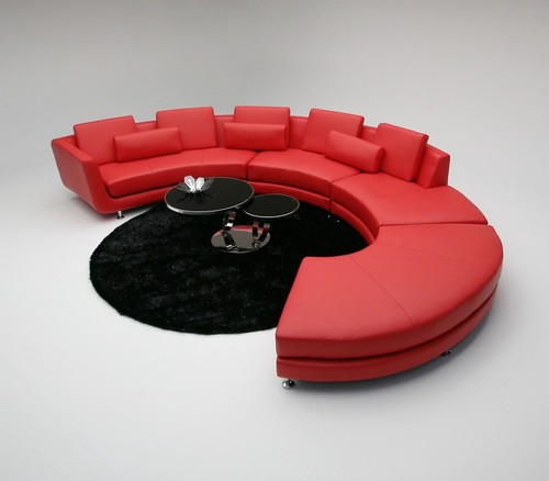 Divano rotondo rosso - , ad