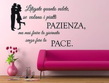 ADESIVI MURALI FRASE PAPA FRANCESCO LITIGATE QUANTO VOLETE PACE WALL STICKER